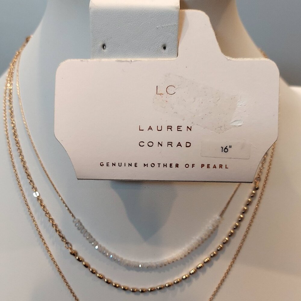 ππNWT LC LAUREN CONRAD MOTHER-OF-PEARL MULTI-STRAND NECKLACE - Picture 8 of 8
